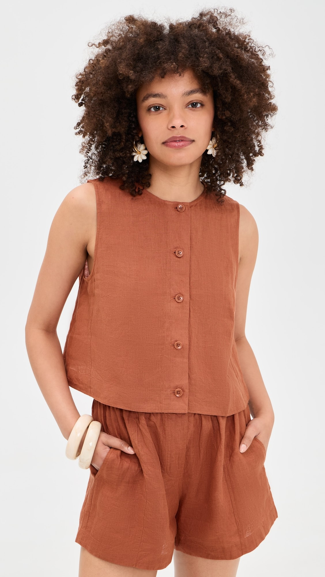 Godet Linen Tank | Shopbop