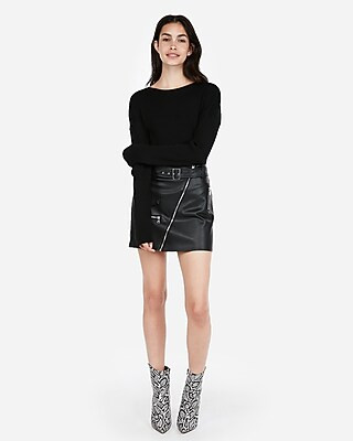 ribbed shirttail hem sweater | Express