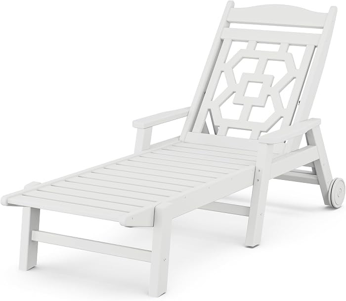 Martha Stewart by POLYWOOD® Chinoiserie Chaise Lounge in White | Amazon (US)