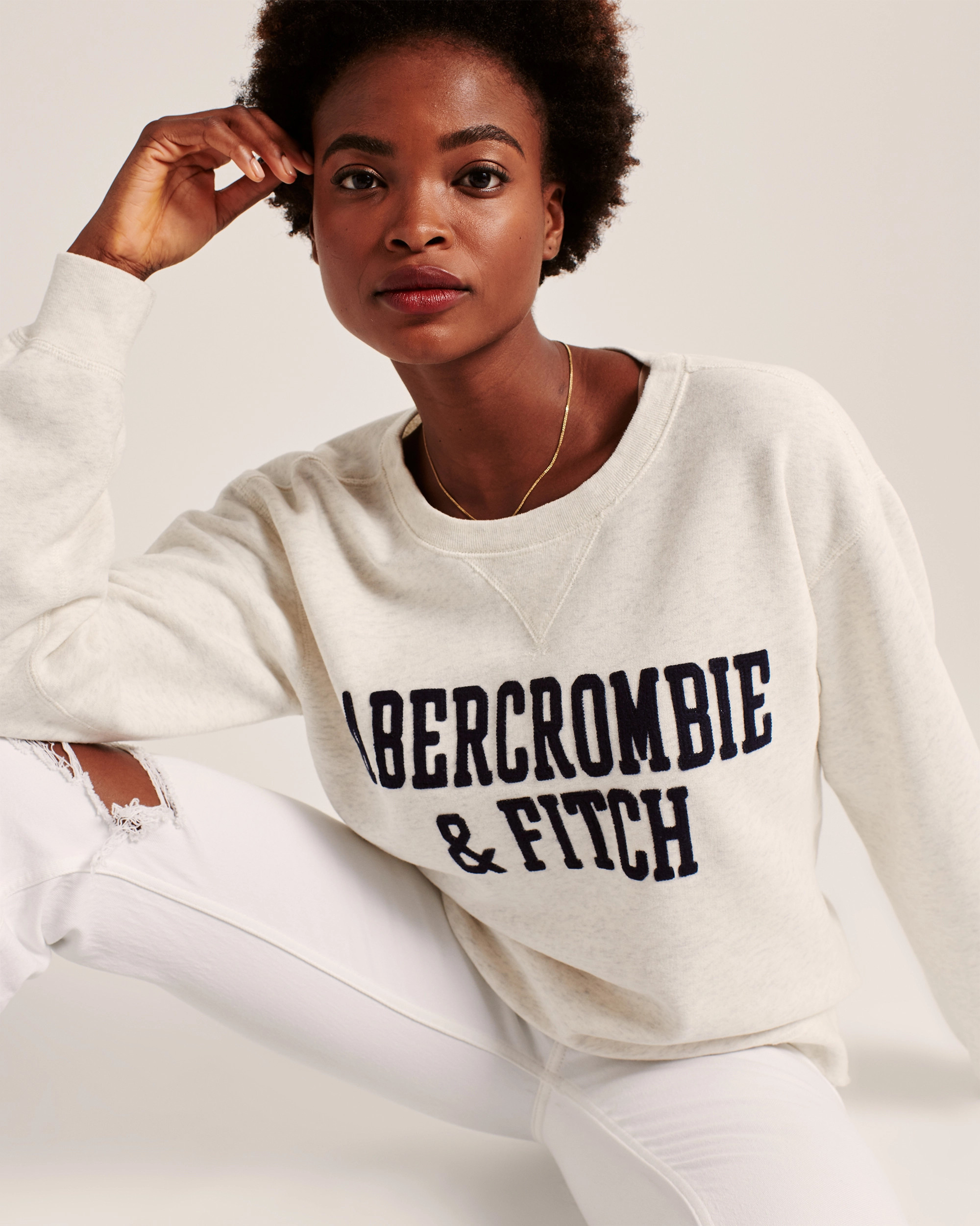 Applique Logo Sweatshirt | Abercrombie & Fitch (US)