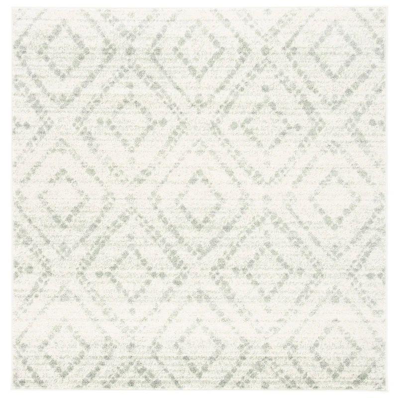 Therese Power Loom Performance Ivory / Green Rug | Wayfair North America