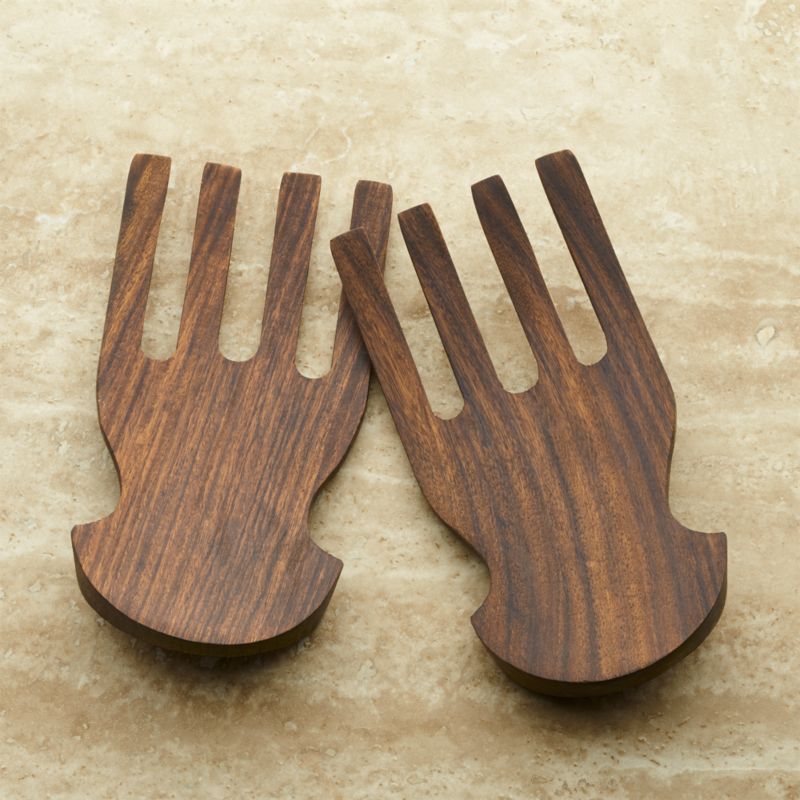 Acacia Salad Hands + Reviews | Crate and Barrel | Crate & Barrel