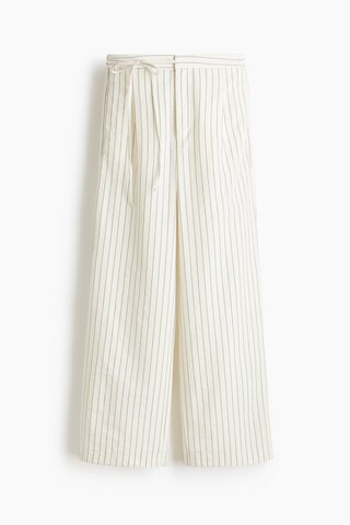H & M - Tie-Detail Pants - White/Striped | H&M (US + CA)