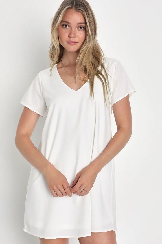 Freestyle White Shift Dress | Lulus