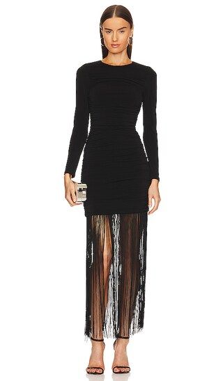 Katherina Midi Dress in Black | Revolve Clothing (Global)