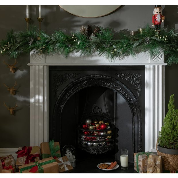 Argos Home Faux Green & White Berries Christmas Garland306/5530 | argos.co.uk