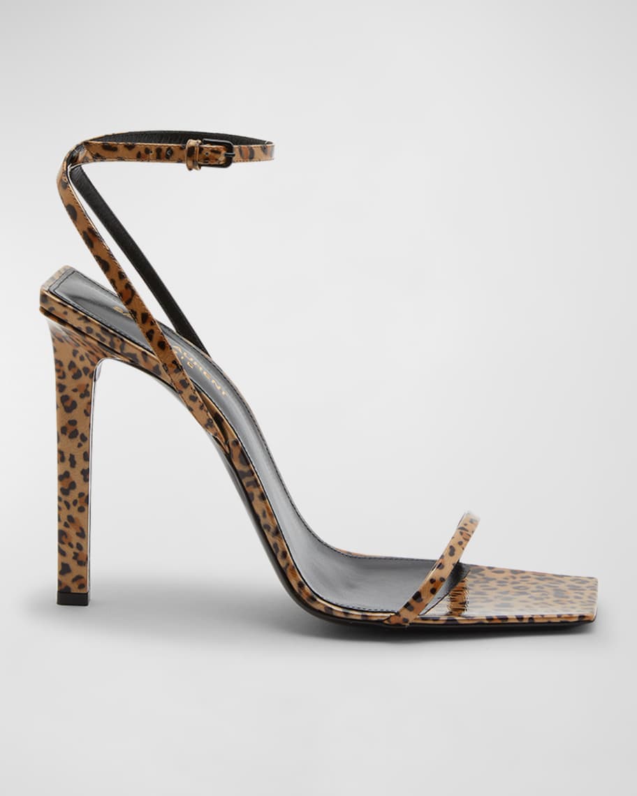 Saint Laurent Pam Leopard-Print Leather Sandals | Neiman Marcus