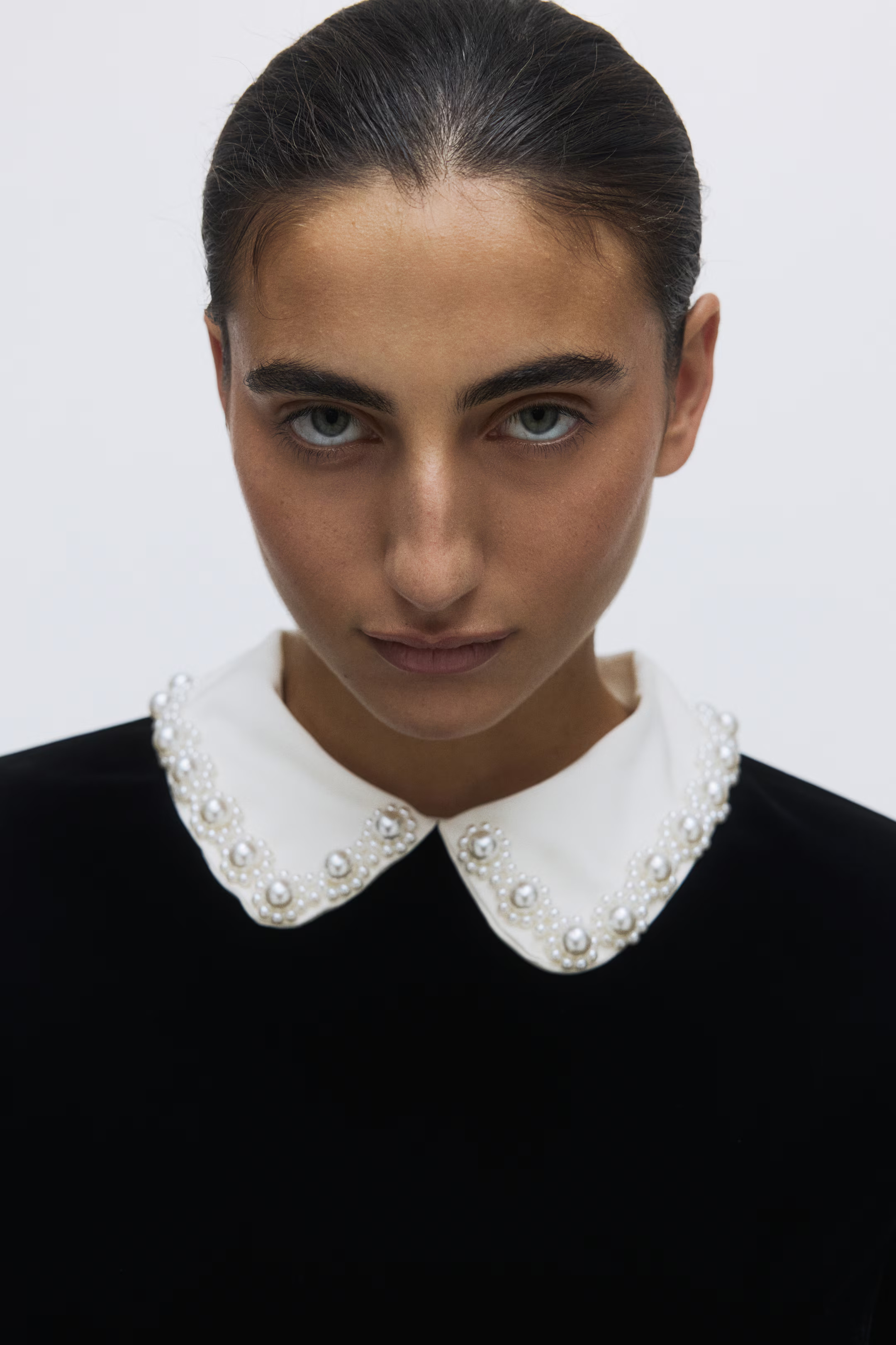 Velvet Dress with Collar | H&M (US + CA)