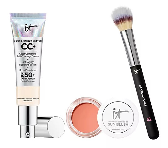 IT Cosmetics Glow with Confidence CC+ SPF 50 3-Pc Collection - QVC.com | QVC