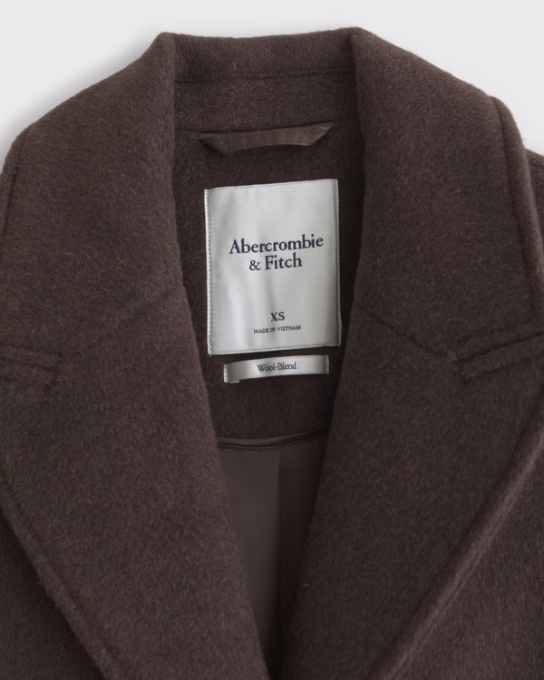 Recycled Wool-Blend Tailored Topcoat | Abercrombie & Fitch (US)