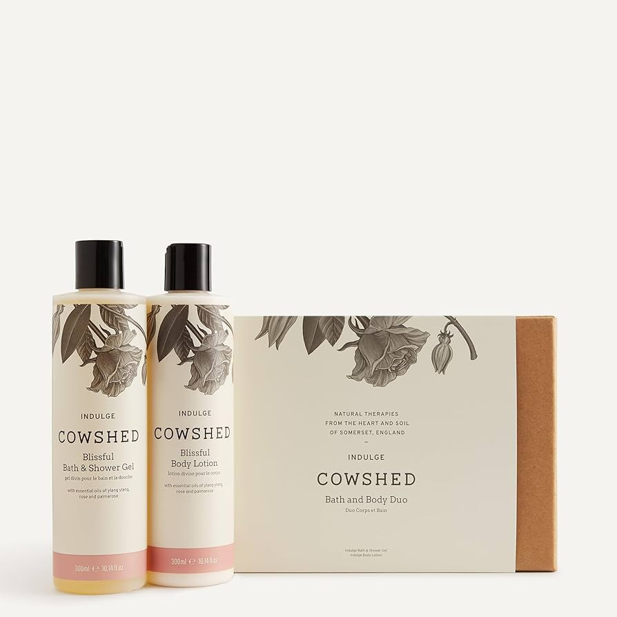 Cowshed Indulge Bath and Body Duo - 2 x 300ml - Bath Gel and Body Lotion Set | Vegan Body Wash fo... | Amazon (UK)