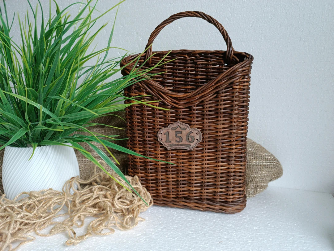 Плетеная подвесная корзина для прихожей в деревенск... | Etsy (US)
