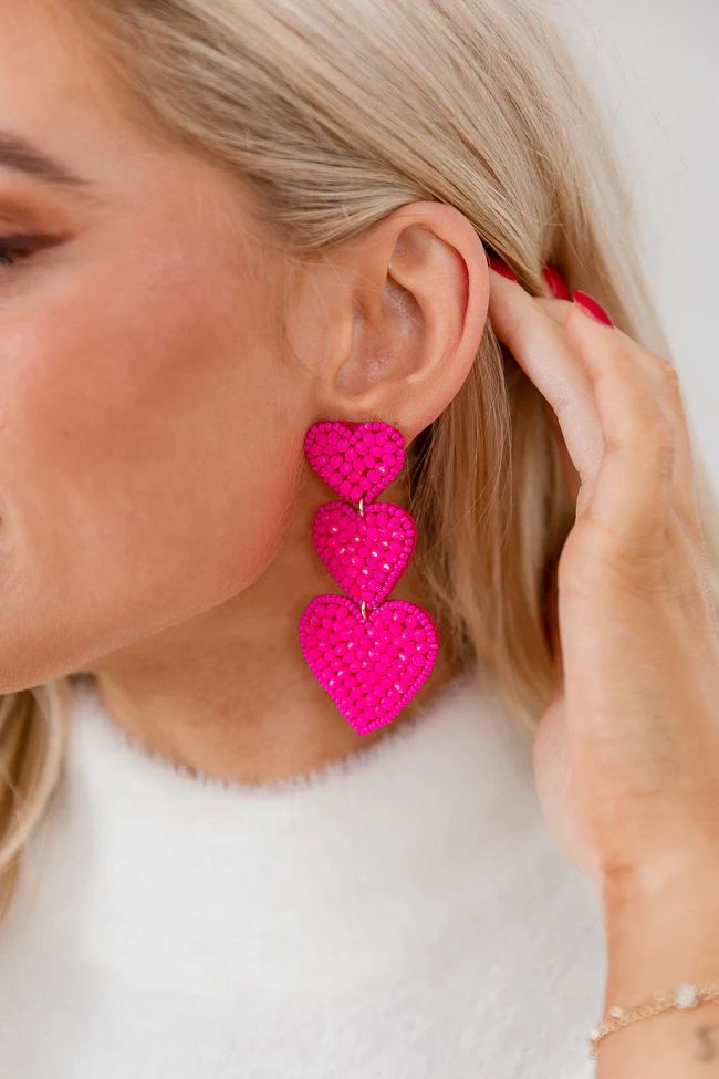 Hot Pink Tiered Earrings | Pink Lily