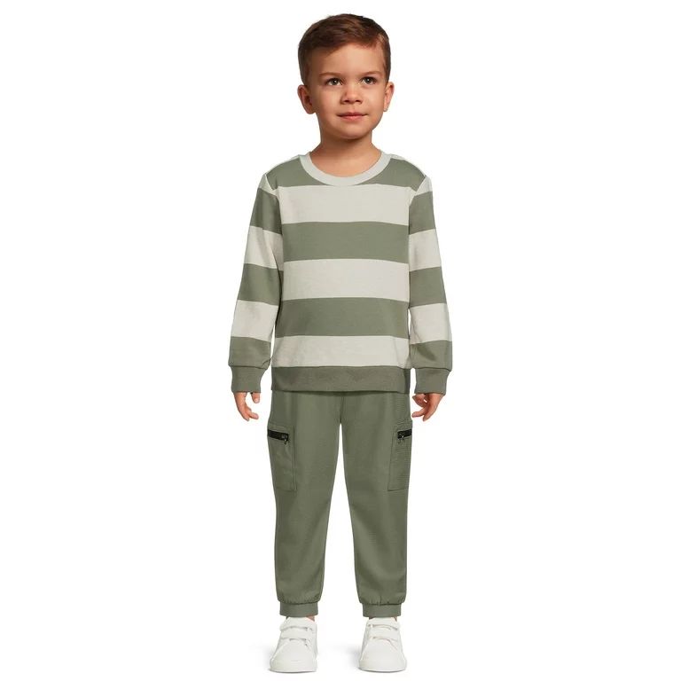 Wonder Nation Toddler Boy Striped Pullover Sweatshirt, Sizes 12M-5T - Walmart.com | Walmart (US)