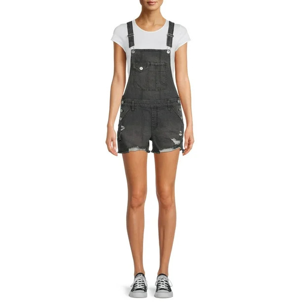 No Boundaries Juniors' Destructed Shortalls | Walmart (US)