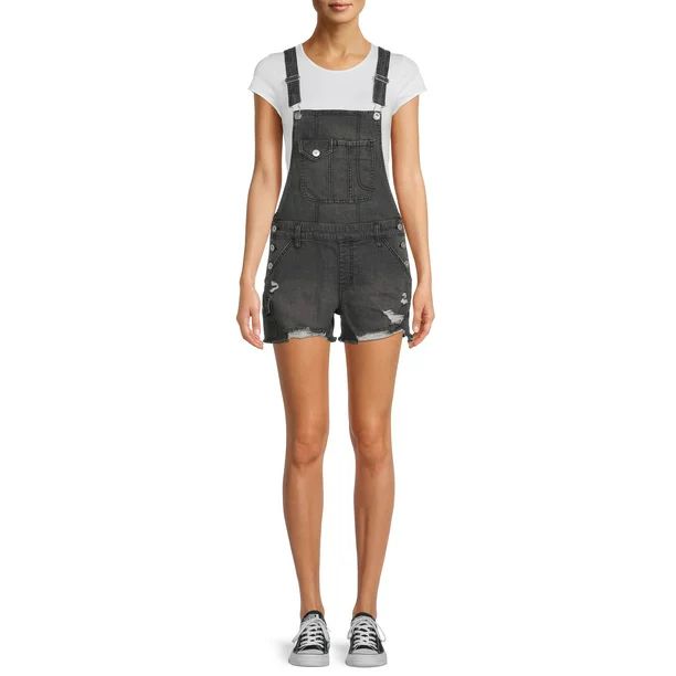 No Boundaries Juniors' Destructed Shortalls | Walmart (US)