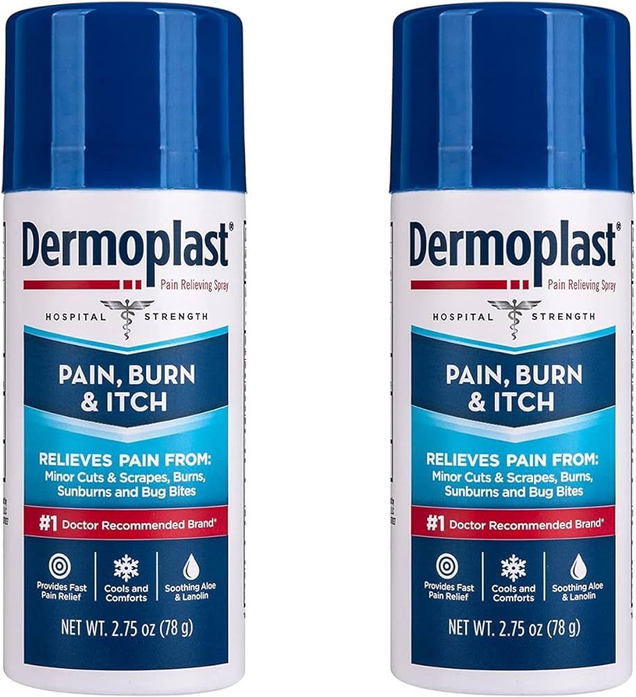 Dermoplast Pain, Burn & Itch Relief Spray for Minor Cuts, Burns and Bug Bites, 2.75 Oz, Pack of 2... | Amazon (US)