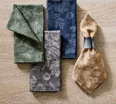 Brianna Floral Organic Cotton Napkins - Set of 4 | Pottery Barn (US)