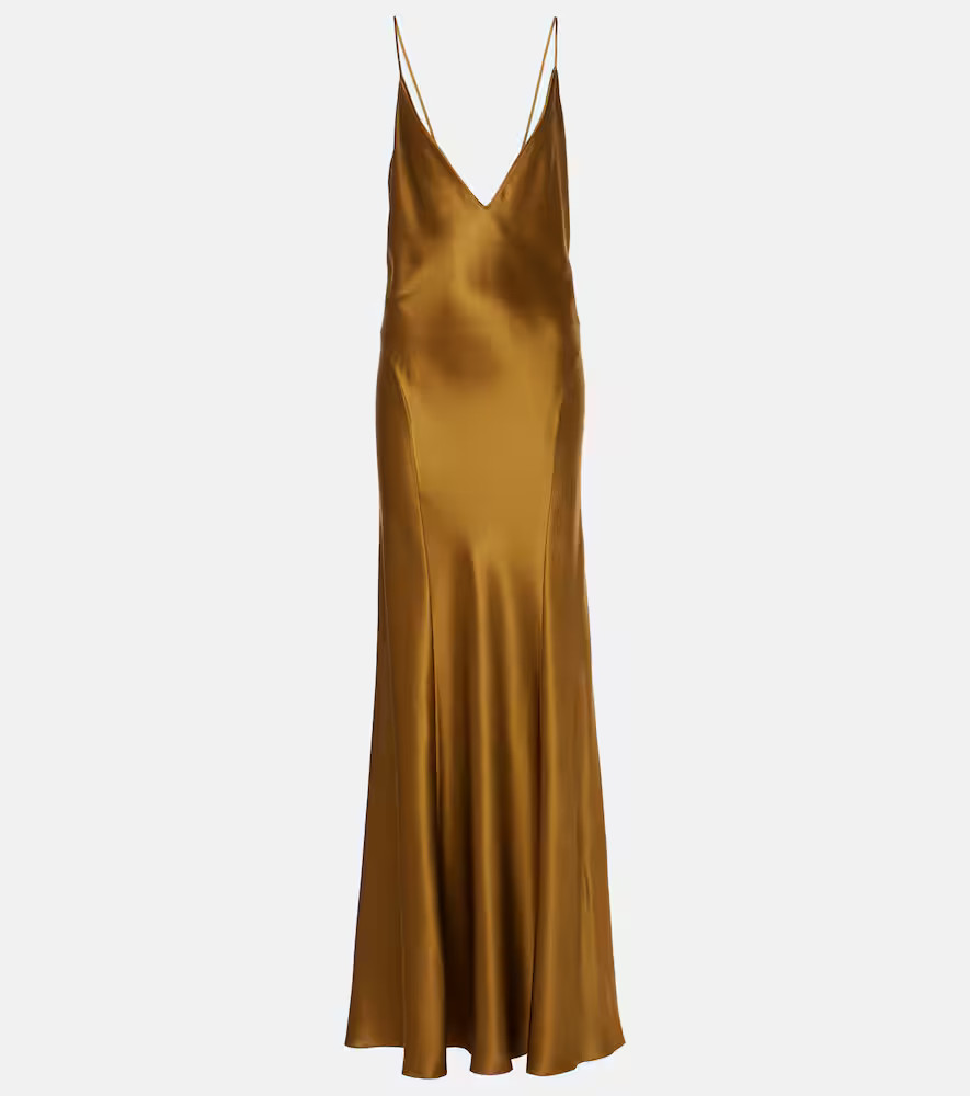 Saint Laurent Satin maxi dress | Mytheresa (DACH)