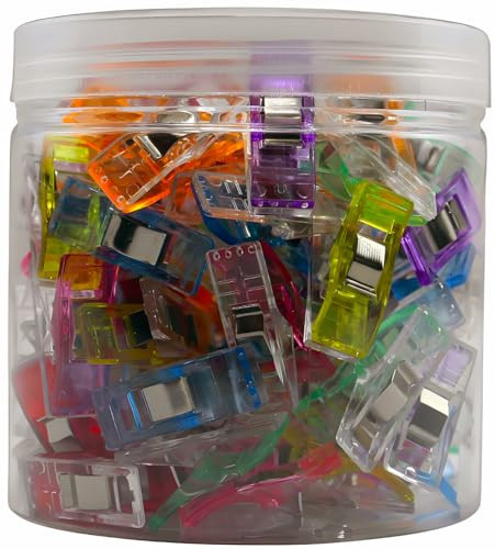 Sewing Clips,100 Pcs,Sewing Clips for Fabric,Fabric Clips for Sewing and Quilting,Quilting Clips for Binding,Sewing Accessories and Supplies(9 Colors) | Amazon (US)