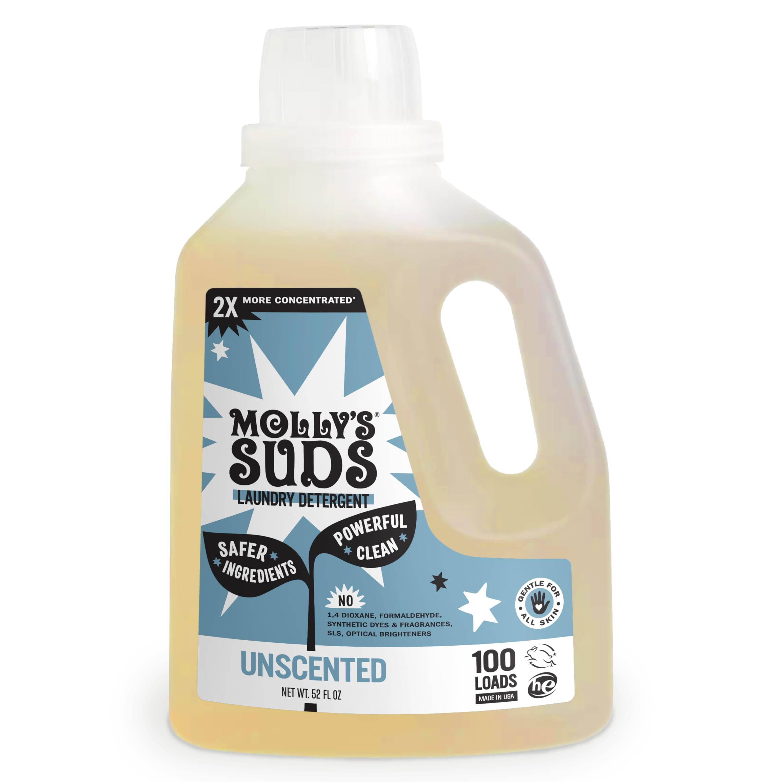 Molly's Suds Liquid Laundry Detergent | Natural Laundry Detergent Soap for Sensitive Skin | 2x Co... | Amazon (US)