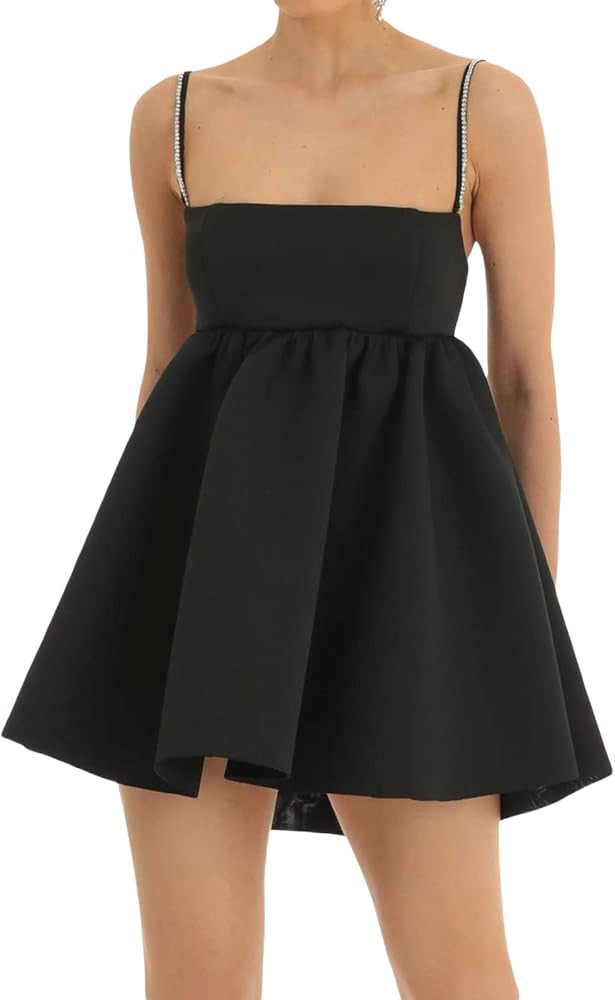 Women Y2k Ruffle Aline Dress Sexy Strapless Tube Bandeau Dress Fairy Flare Short Dress Cute Stree... | Amazon (US)