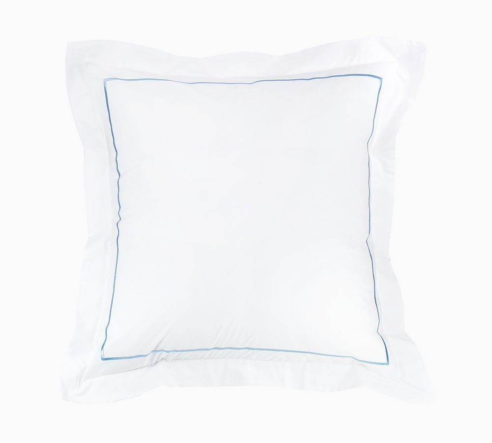 Lena Percale Embroidered Single Stripe Sham - Set of 2 | Pottery Barn (US)