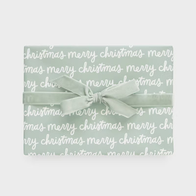 118"x30" 'Merry Christmas' Script Wrapping Paper Green/White - Sugar Paper™ + Target | Target