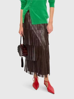 Simon Miller Women's Za Za Vegan Leather Fringe Skirt | Saint Bernard