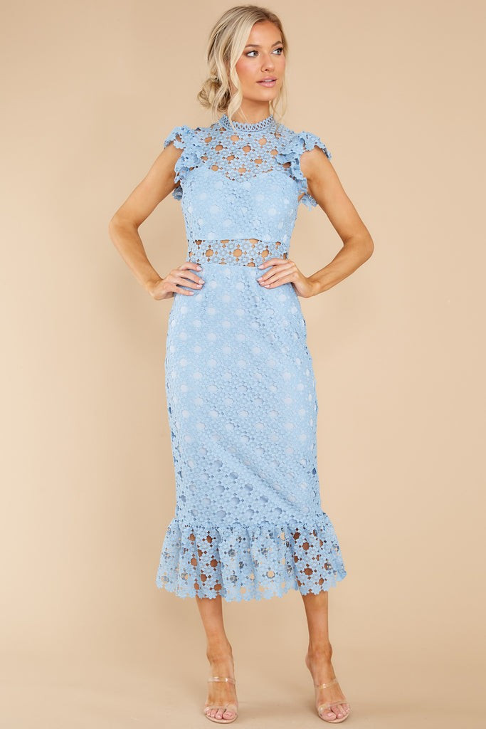 Love's High Hopes Sky Blue Crochet Midi Dress- Easter Dress | Red Dress 