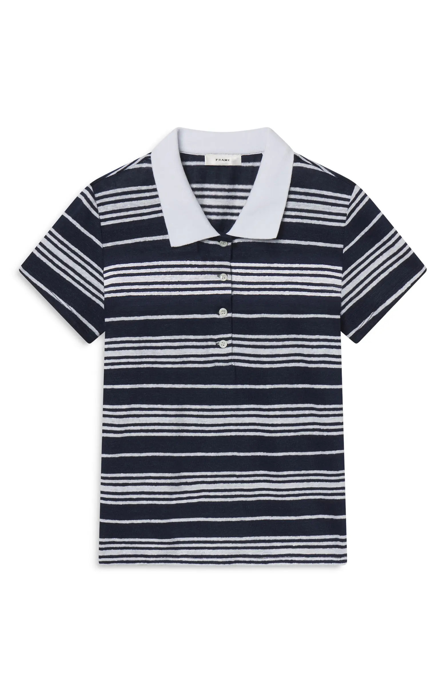 The Stripe Stretch Linen Polo Top | Nordstrom