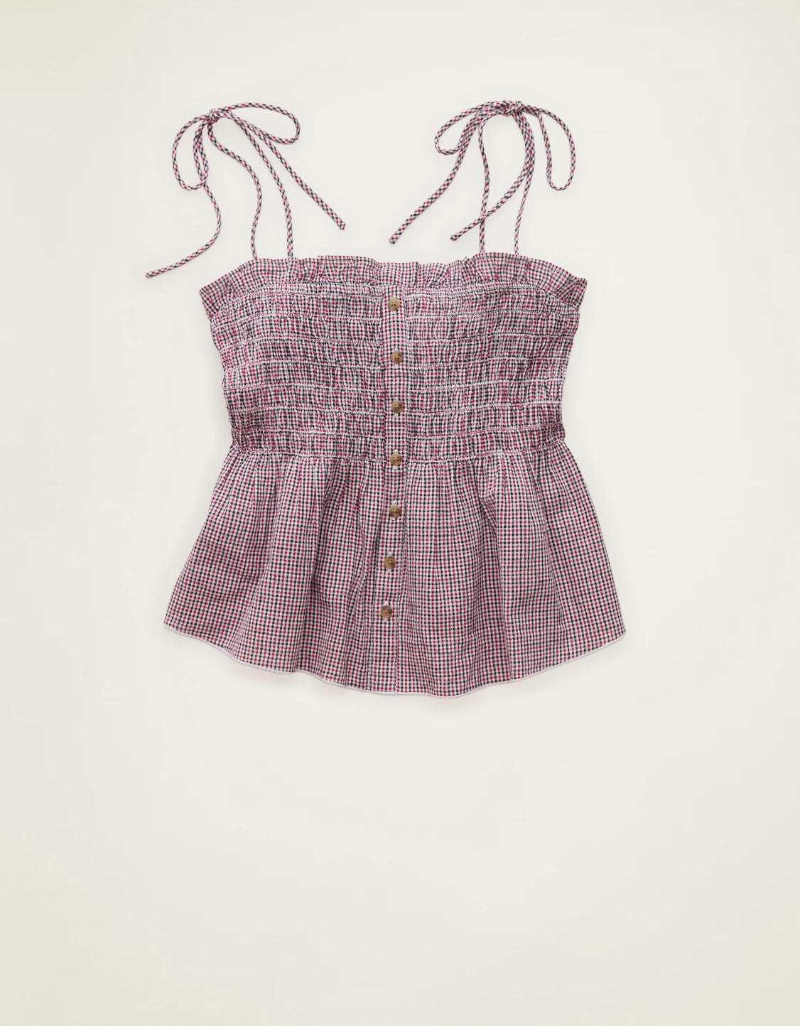 AE Smocked Button-Up Cami | American Eagle Outfitters (US & CA)