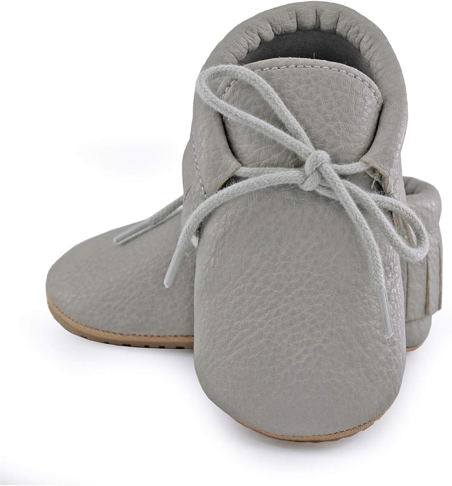 SOFMUO Baby Boys Girls Lace Up Leather Sneakers Soft Rubber Sole Infant Moccasins Newborn Oxford Loa | Amazon (US)