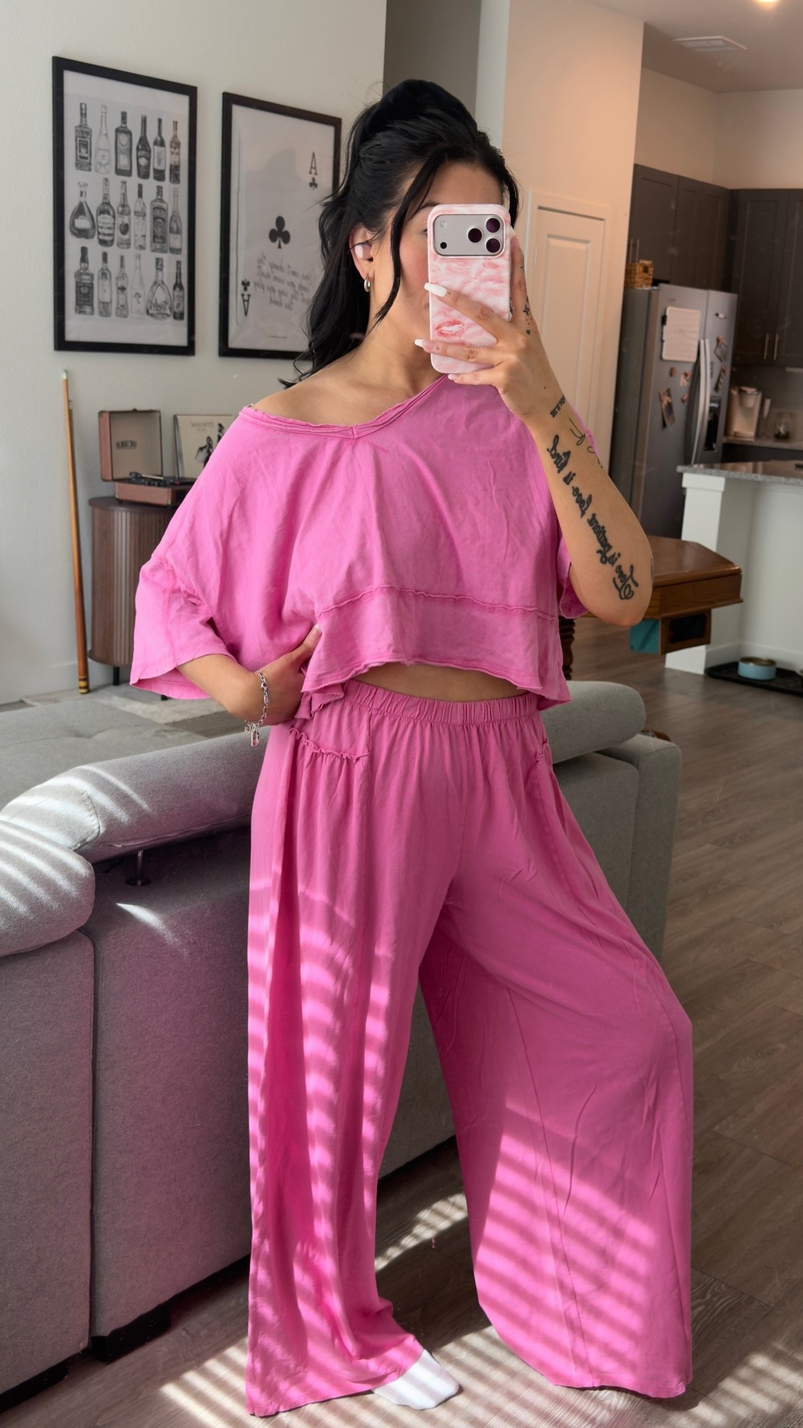 This pink set has me in a chokehold and I am not sorry about it 😭🩷 the perfect effortless outfit for any day! 

matching set, pink matching set, lounge set, cute lounge set, affordable matching set, cozy outfit, effortless style, casual outfit, ootd, mirror selfie outfit, wide leg pants, crop top set, pink outfit, summer lounge wear, affordable fashion, outfit inspo, fashion finds, cute outfit ideas, matching lounge set

#LTKgrwm #LTKmomlife #LTKootd