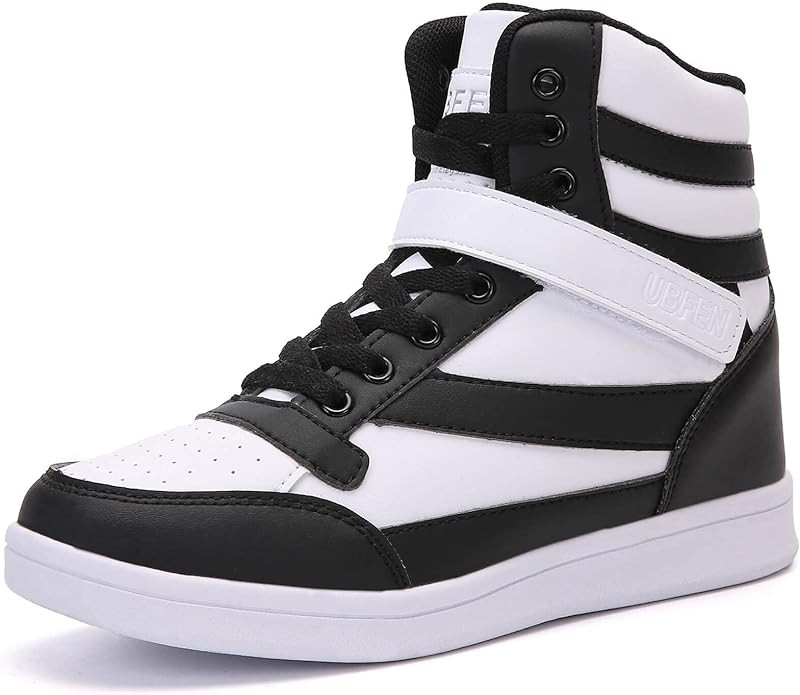 UBFEN Womens High Top Ankle Support Sneakers Vibrant Colour Hidden Wedge Heel Retro 80s Tennis Sh... | Amazon (US)