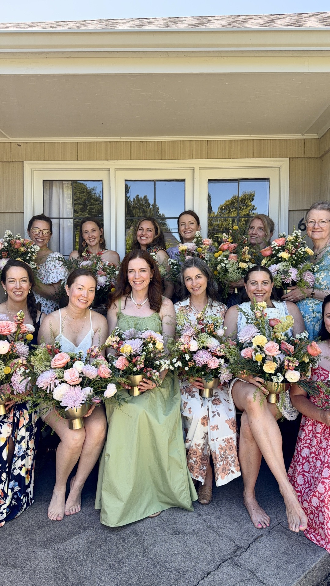 What I chose for my bachelorette party/bridal shower, brunch… A floral arranging class and complete DIY floral kits for all my friends! Petal Icon offers these beautiful kits for ladies nights, work events, etc. and ours was perfect for this lovely brunch!

We had a very floral lunch on the patio, and due to the 90° weather we came inside for floral arranging. Petal Icon sends you a video with instructions for your particular kit, but you can just use the principles and do your own thing as well! We all had such a lovely time, being creative and making something beautiful, and celebrating my wedding in a way that’s so much more special to me than drinks out at a bar.

I’m so grateful to be surrounded by these incredible ladies and so glad I got to create a memorable afternoon for them! ￼

Linking the table settings. ￼