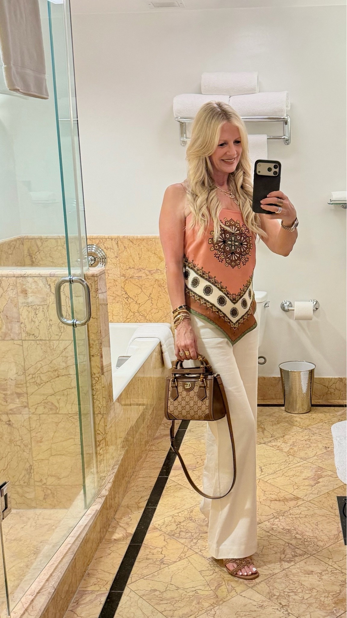 Santa Monica dinner style  Easy, elevated & perfect for a night by the beach. Anthropologie linen-blend pants paired with an Alemais top + Gucci bag. ✨

#LTKdayinmylife #LTKTravel #LTKOver40