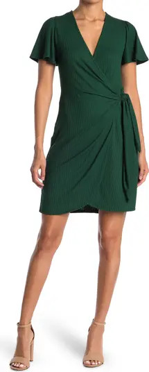 Socialite Flutter Sleeve Wrap Mini Dress | Nordstromrack | Nordstrom Rack