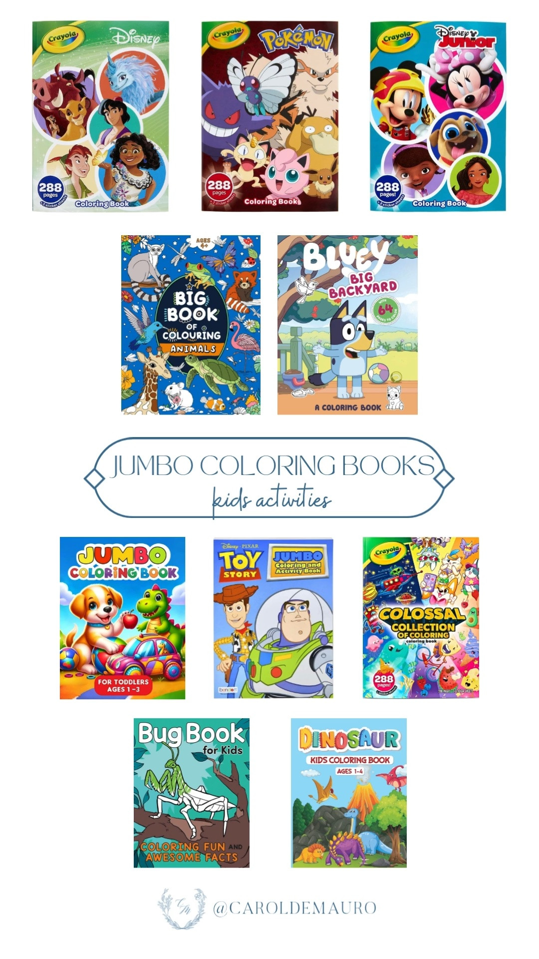 Hours of screen-free fun with these jumbo coloring books! From Disney to dinosaurs, there's something for every little artist.

kids coloring activities, screen free kids activities, Disney coloring book, toddler activities, kids gift ideas, coloring book roundup, creative play for kids

#LTKKids