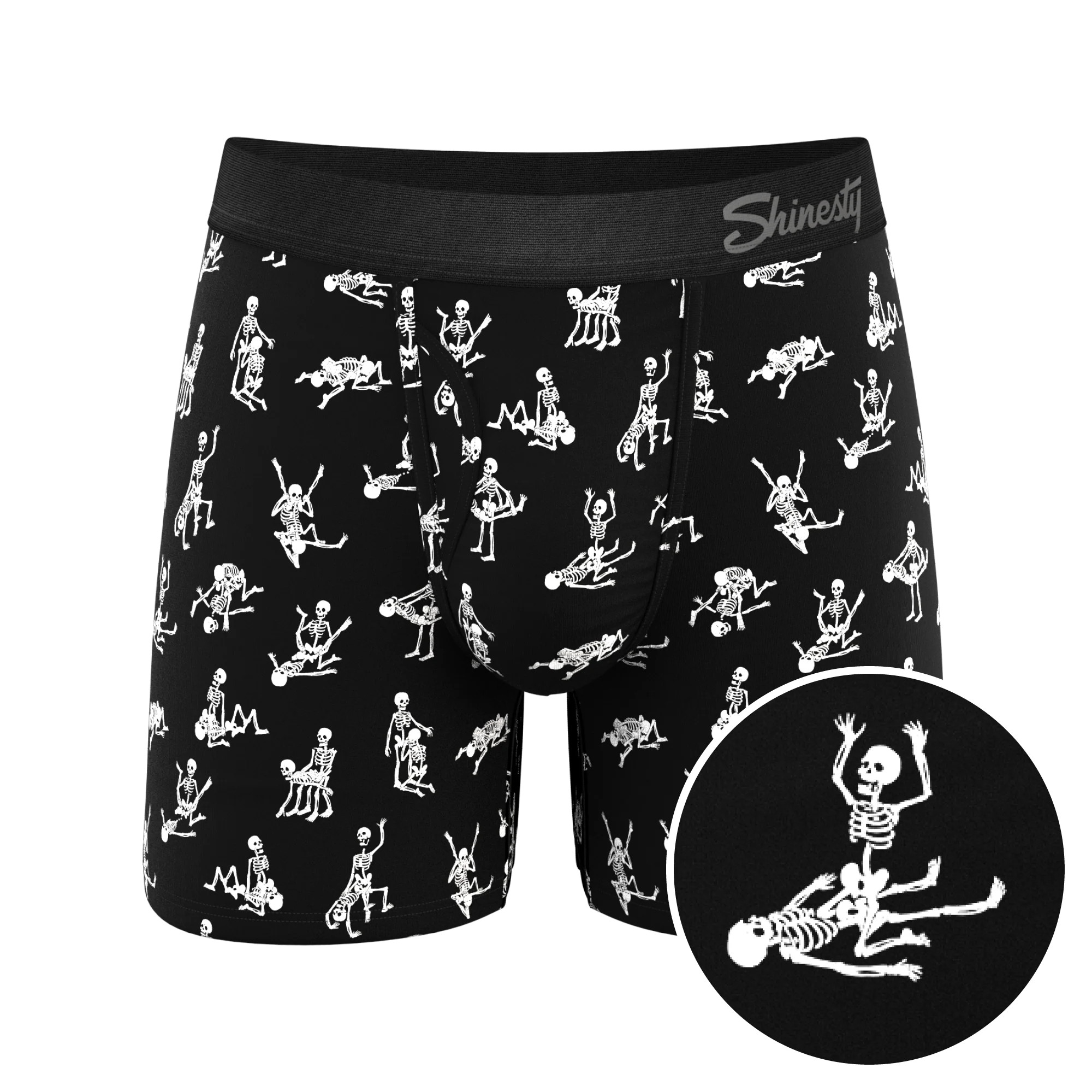 Glow in the Dark Skeletons Ball Hammock® Pouch Underwear With Fly | Shinesty