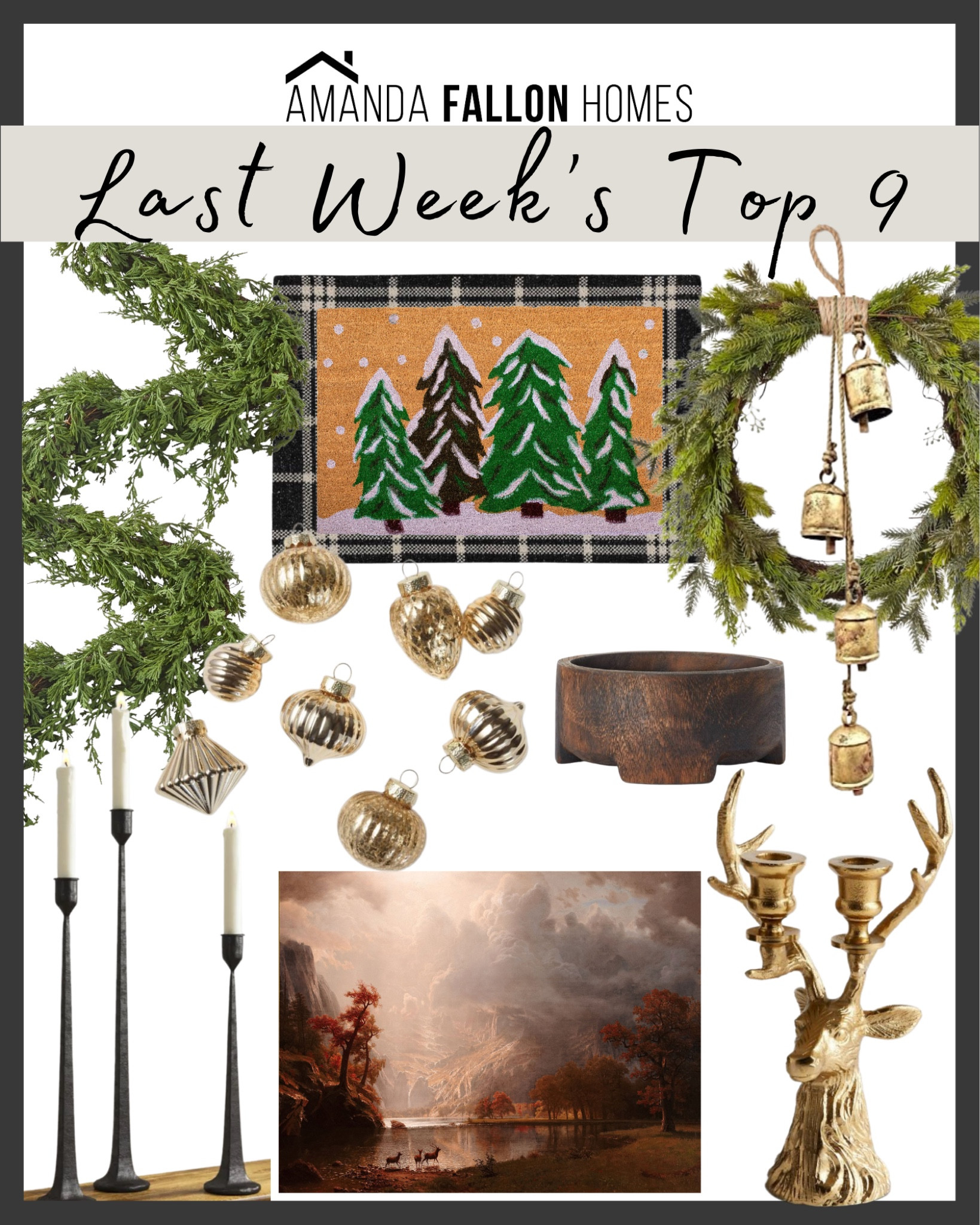 Last week’s home decor top sellers! 

Christmas decorations. Black candle sticks. Realistic garland. Holiday door mat. Wreath. Gold hanging bells. Gold ornaments. Wooden bowl. Deer candelabra. Fall art.  

#target #amazon 

#LTKhome #LTKSeasonal #LTKHoliday