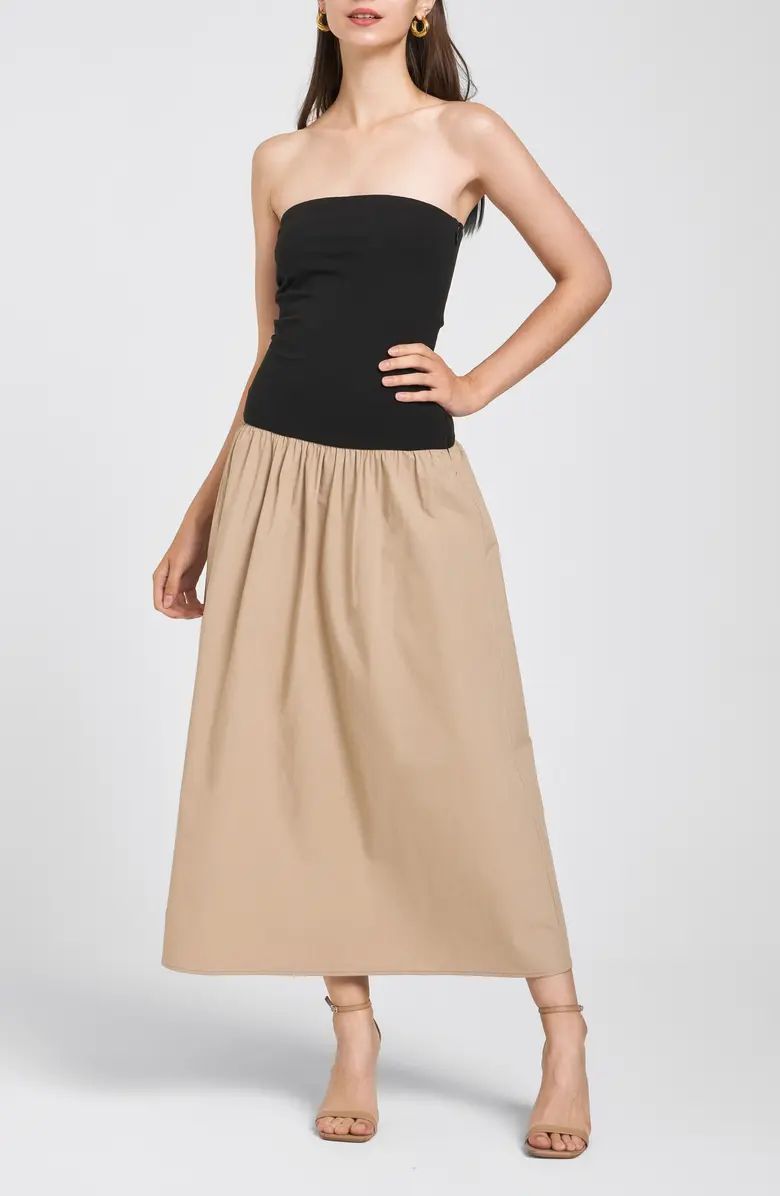 WAYF Kierstin Strapless Midi Dress | Nordstrom | Nordstrom