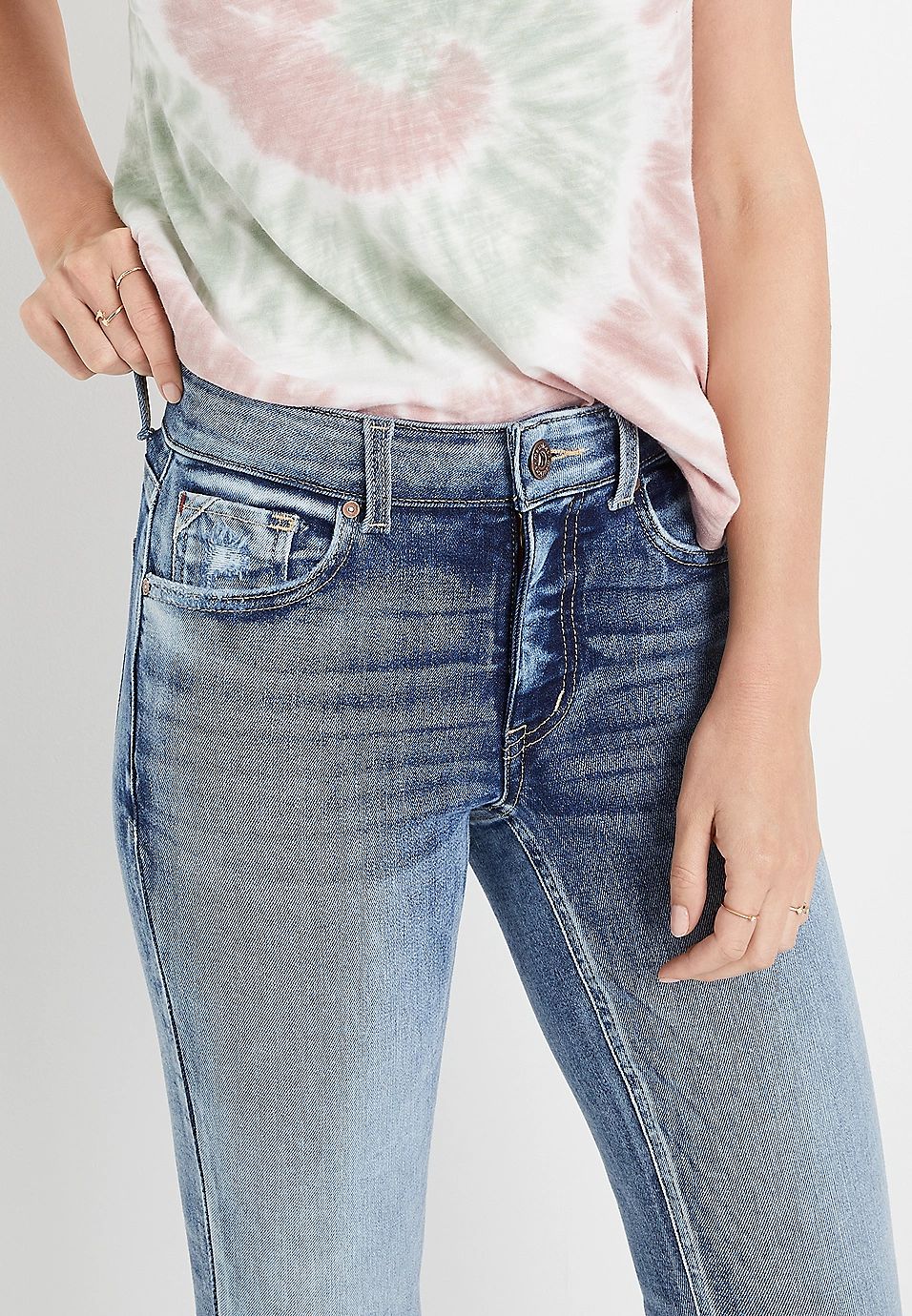 edgely™ High Rise Light Cuffed Super Skinny Jean | Maurices