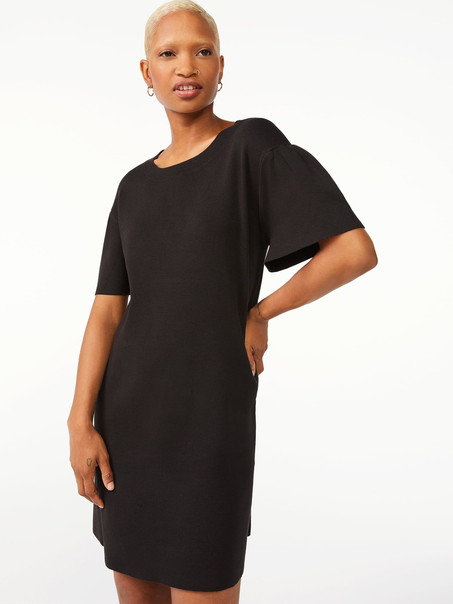 Free Assembly Women's Sweater Dress with Bell Sleeves | Walmart (US)