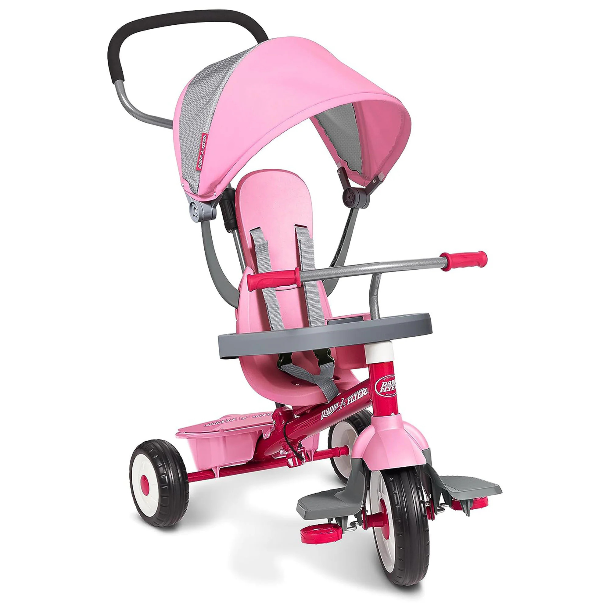Radio Flyer 4 in 1 Stroll N Trike Infant Adjustable Stroller Tricycle Pink one_size | 481TPAZ | Lowe's