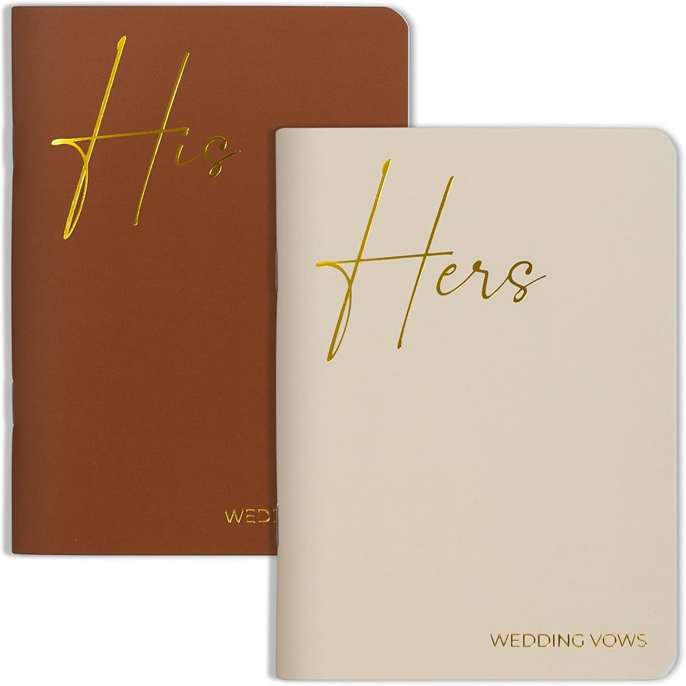 Elegant Vow Books With Gold Foil Lettering For Your Wedding - Perfectly Sized His and Hers Vow Bo... | Amazon (US)
