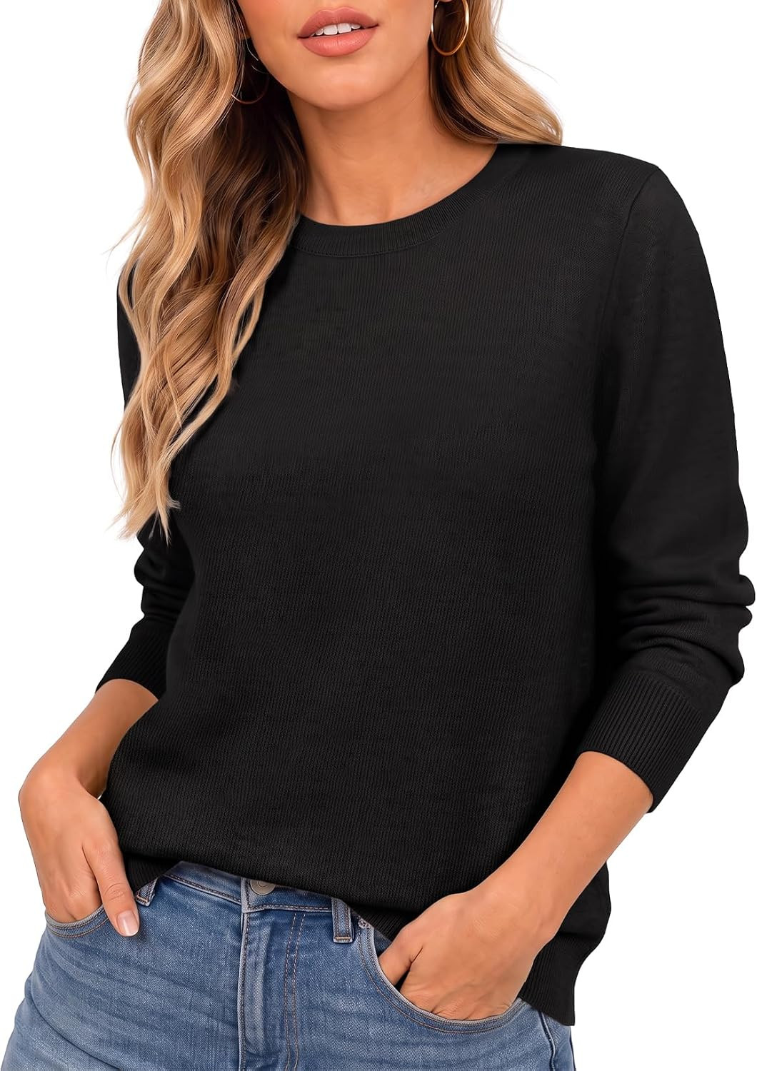EVALESS Womens Lightweight Wool Blend Sweaters Pullover Tops | Amazon (US)