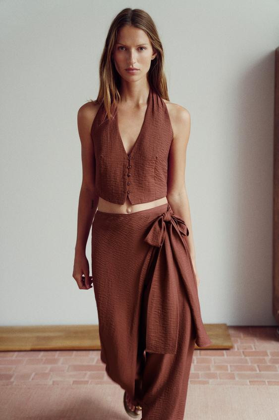 HALTER NECK CROP TOP | Zara UK