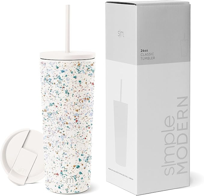 Simple Modern Insulated Tumbler with Lid and Straw | Iced Coffee Cup Reusable Stainless Steel Wat... | Amazon (US)