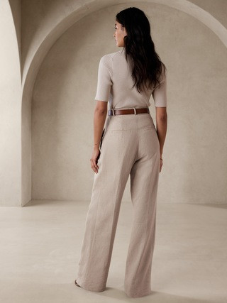 Norfolk Wide-Leg Linen-Cotton Pant | Banana Republic (US)